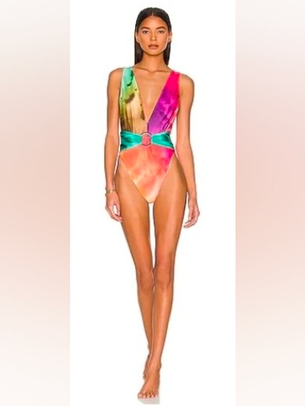 Agua Bendita Revolve Ina One Piece In Rainbow Multi Splash Swimsuit Size M